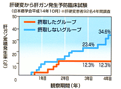 肝硬変から肝ガン発生予防臨床試験